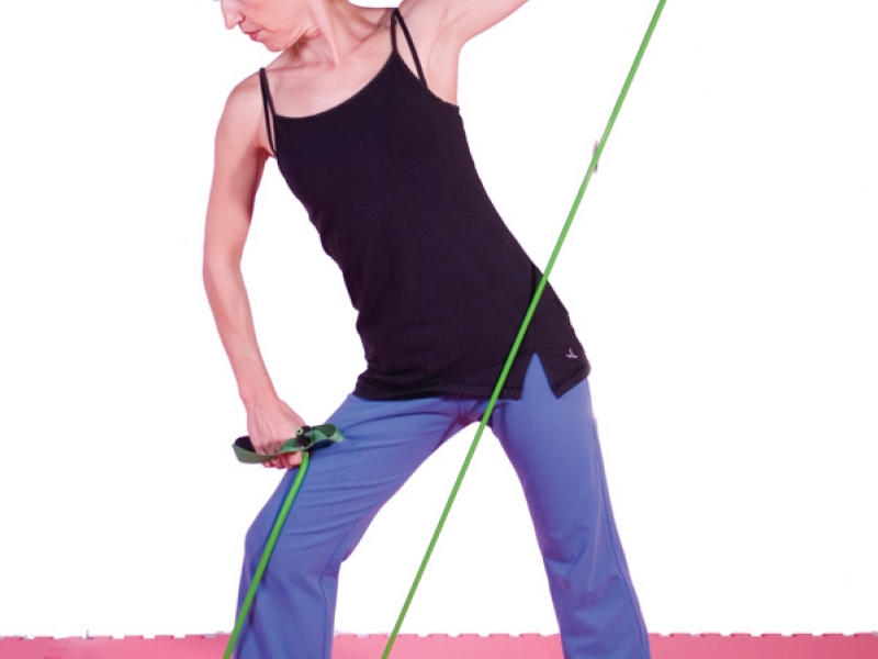 Goma elstica fitness con cinta central. Fuerte (1)